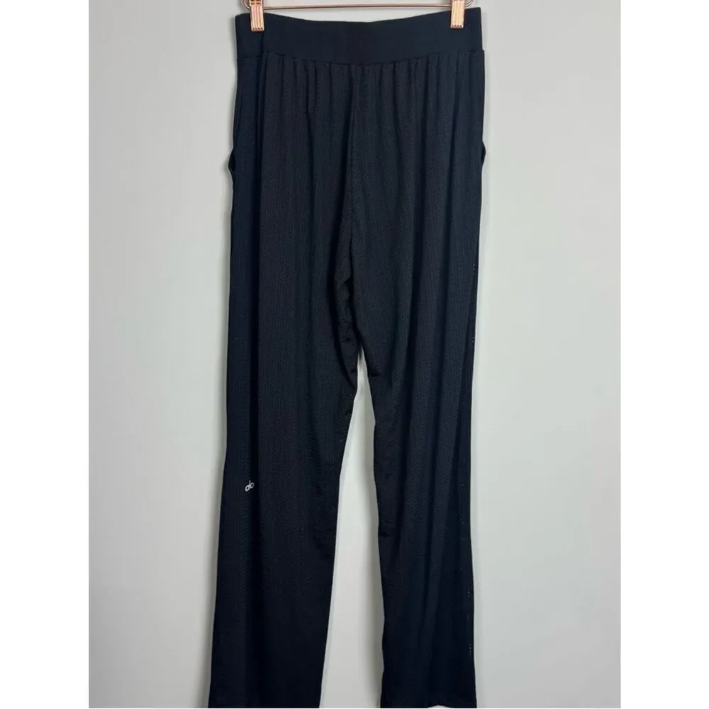 ALO | All Star Full Mesh Black Wide-Leg Pants Women’s Size Small/Medium